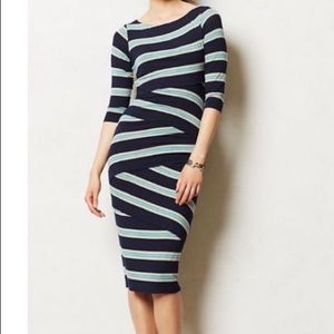 Bailey 44 Navy Pieced Striped dress